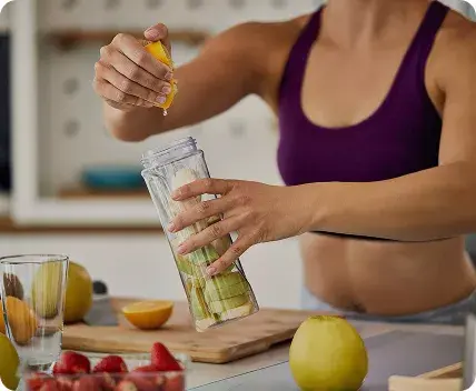 squeeze lemon juice into a bottle